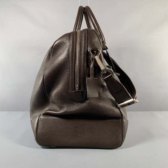BRIONI Brown Pebble Grain Leather Duffle Bags - Picture 2 of 13